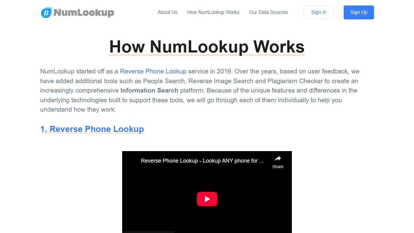 Learn How NumLookup Works